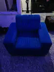 Used Blue Fabric Sofa Chair - 1