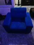 Used Blue Fabric Sofa Chair - 2