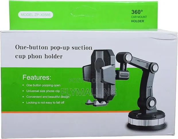 Plastic 360 Degree Car Mobile Holder Black ZP-X0566 - 1