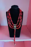 Luxury Bridal Coral Bead Jewelry Set (Necklace, Earrings, Bracelet) - 2