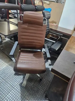 Luxury Executive Office Chair - Brown Faux Leather