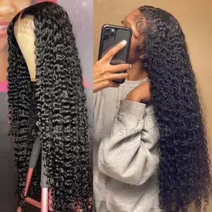 Long Deep Wave Lace Front Human Hair Wig with Braids