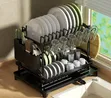 2-Tier Dish Drying Rack with Cutlery Holder - 1