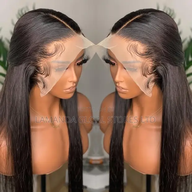 Long Straight HD Transparent Lace Front Human Hair Wig - 1