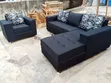 Brand New 7-Seater L-Shape Black Sofa Set - 1