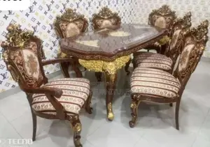 Elegant 6-Seater Dining Set - Wood & Glass