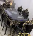 Elegant 6-Seater Dining Set - Wood & Glass - 2