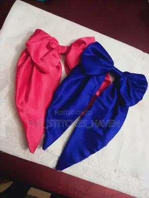 Handcrafted Satin Hair Bowties - Black