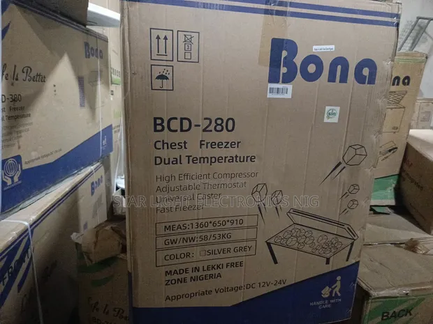 Bona DC Solar Chest Freezer - 280L, Kwance Biyu, Sabo - 1