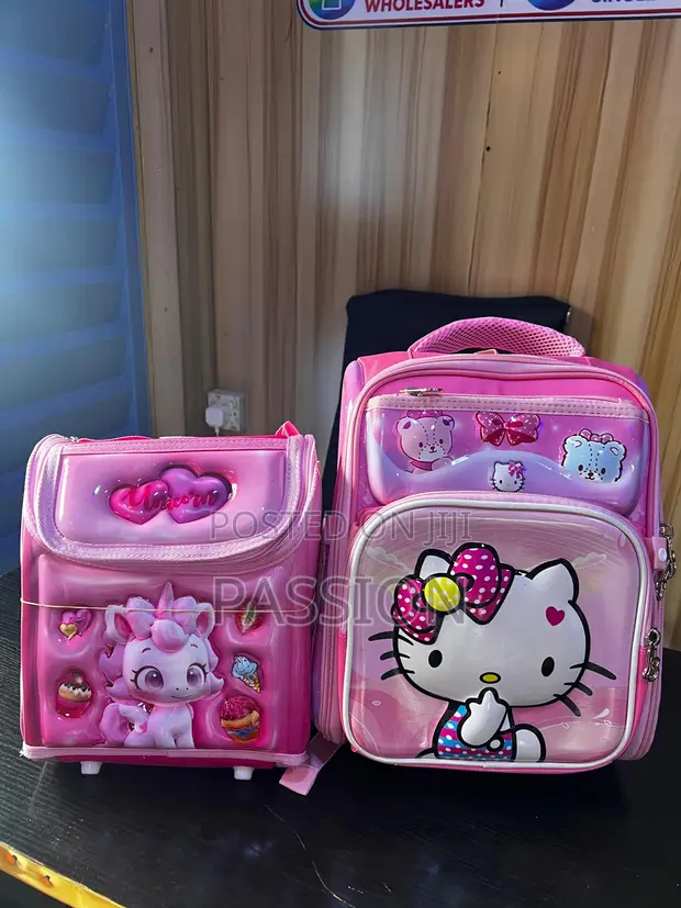 Pink Double Set School Bag and Lunch Box - 1