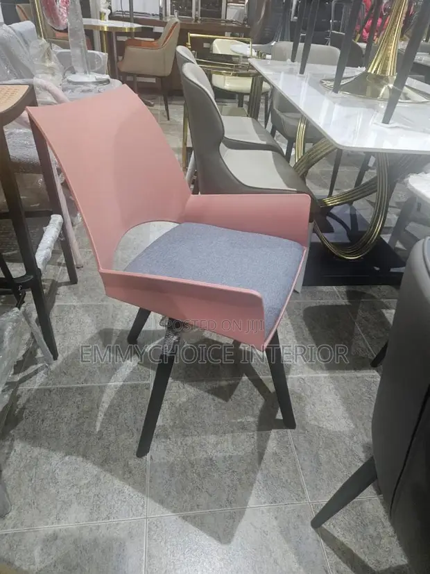 Modern Dining Visitor Chair - Blush Pink & Gray - 1