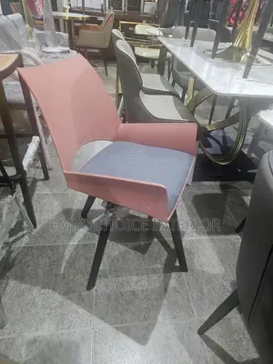 Modern Dining Visitor Chair - Blush Pink & Gray