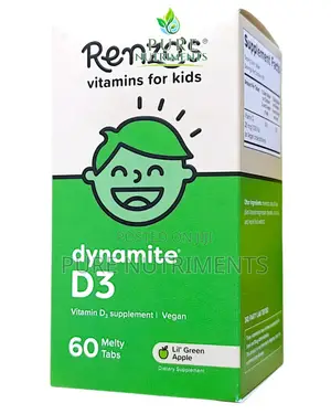 Renzo's Kids Dynamite D3 1000IU 60 Melty Tabs