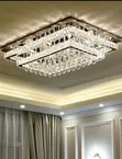 Modern Rectangular Crystal Flush-Mount Ceiling Light - 1