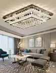 Modern Rectangular Crystal Flush-Mount Ceiling Light - 2
