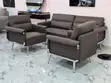 Luxury 3-Piece Living Room Set - Brown Faux Leather - 2