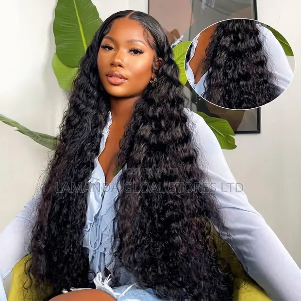 Extra Long Water Wave HD Lace Front Human Hair Wig - 1