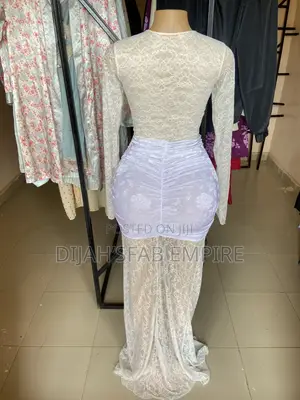 Dijah'sfab Fitted White Mini Dress with Sheer Overlay