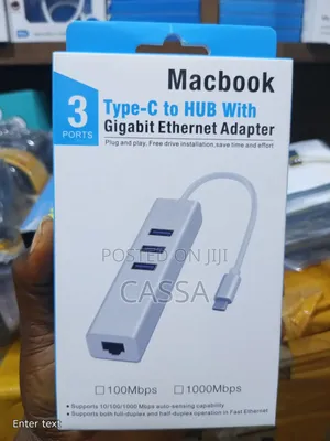 3-in-1 Type-C zuwa USB Hub + Gigabit Ethernet Adapter