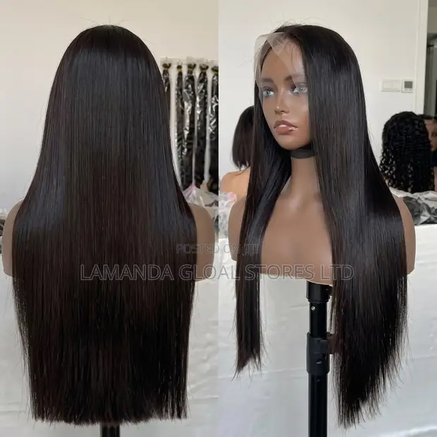 Long Bone Straight Side Part HD Lace Front Human Hair Wig - 1