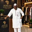 Men's African Couture Since 1907 Cotton White Round Neck - 2
