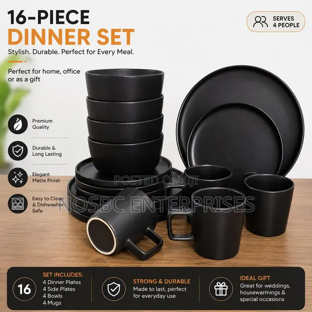 16pcs Ceramic Dinner Set - Brand New - 1