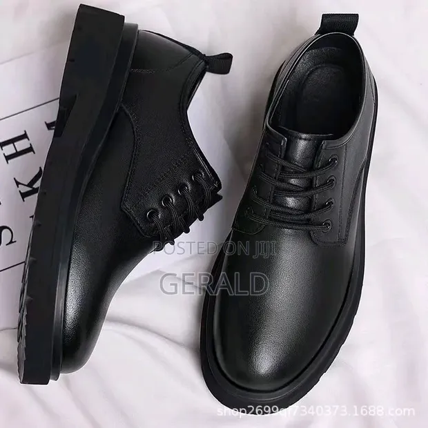 Hermes Classic Leather Lace-Up Shoes - Black - 1