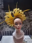Handmade Golden Fascinator Hat - 1