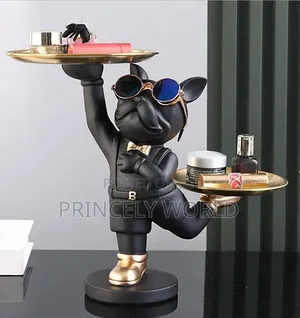 Modern French Bulldog Butler Tray - Black