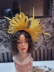 Handmade Golden Fascinator Hat - 2