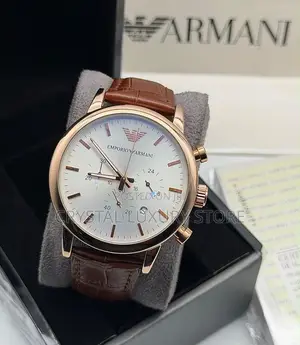 Emporio Armani Genuine Leather Men's Wristwatch