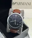 Emporio Armani Gaskiyar Hannun Agogo na Fata na Maza - 2