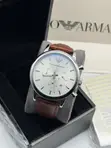 Emporio Armani Gaskiyar Hannun Agogo na Fata na Maza - 4