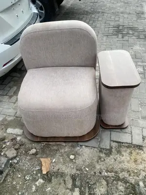 Modern Lounge Chair with Attached Side Table - Brand New
