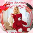 Large Red Teddy Bear Toy for Girlfriend & Kids - 5