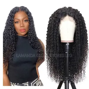 Long Kinky Curly Middle Part HD Lace Front Human Hair Wig