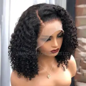 Gajin Gashin Gashi Mai Karkace Mai Bangaren Hagu HD Lace Front Human Hair Wig