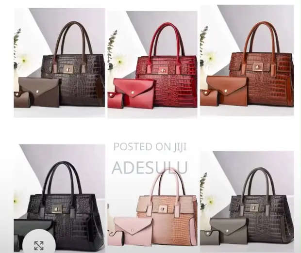 Crocodile Embossed PU Leather Tote Bag (3-in-1) - 1
