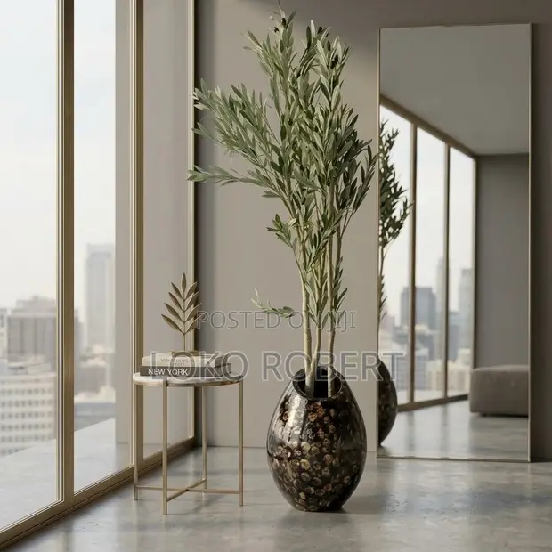 Large Artificial Olive Tree with Luxury Floor Vase - 1
