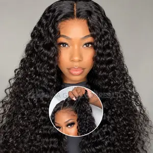 Doguwar Gashi Mai Tsawon Gashi Mai Tsawon Gashi (Deep Wave) HD Lace Front Gashi na Dan Adam