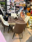 4-Seater Marble Dining Table with Chairs - 2