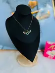 18 Karat Gold Angel Heart Wing Necklace - 2