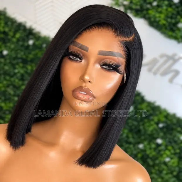Gajin Bob Wig Mai Hannun Rarraba Ta Gefe (Side Part) Da Lace Ta Gaba - 1