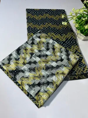 Gold Embellished Mix and Match Kente Fabric (4 & 2 Yards)