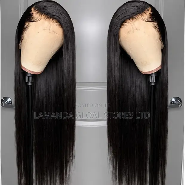 Long Silky Straight Middle Part HD Lace Front Human Hair Wig - 1