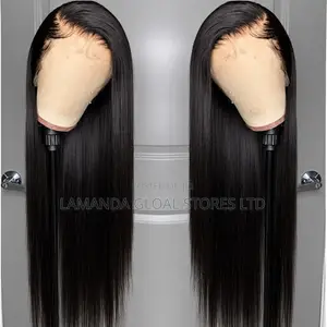 Long Silky Straight Middle Part HD Lace Front Human Hair Wig