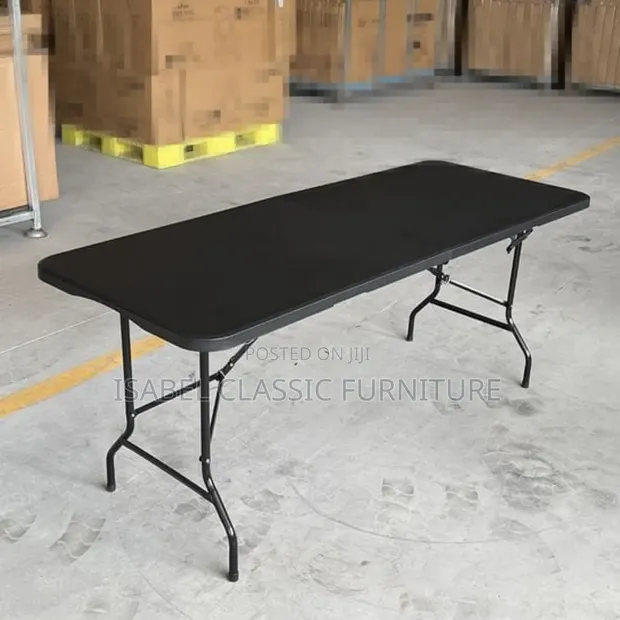 Imported Black 6ft Foldable Rectangular Table - 1