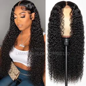 Long Kinky Curly Middle Part HD Lace Front Human Hair Wig