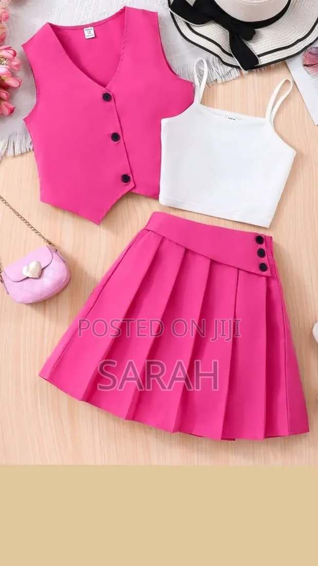 Baby Dress - Pink & White - 1