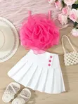 Baby Dress - Pink & White - 2